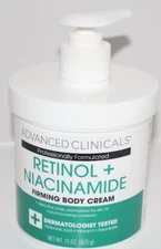 Advanced Clinicals Retinol + Niacinamide Firming Body Cream 15 oz Hydrating