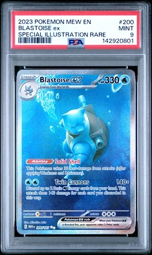 2023 POKEMON MEW EN-151 SPECIAL ILLUSTRATION RARE #200 BLASTOISE EX PSA 9