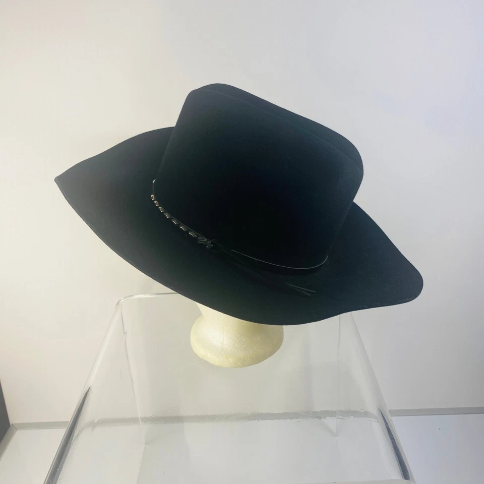 Bailey Alamo XX 7 1/8 22cm Circ Wool Cowboy Rivet Hat   4" Brim Cattleman USA - Image 4 of 4