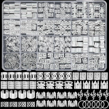 276PCS Hair Jewelry for Braids Silver Braid Cuffs Clips