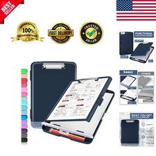 Clipboard with Storage, Clip Board 8.5 x 11 with Pen Holder, Plastic Organiza...