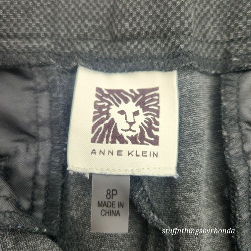 Anne Klein Pants Knit Womens 8P Black & Gray Petite Dress Office Casual Business - Picture 8 of 14