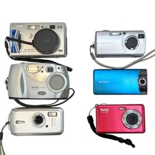 Digital Camera Lot Sony Cyber-shot Kodak Pentax JVC Vivitar 6 Camera Bundle