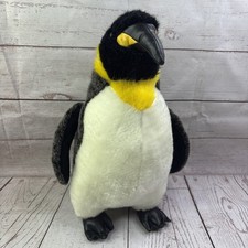 Emporer Penguin Realistic Plush Stuffed Animal Toy Faux Leather Feet  Beak