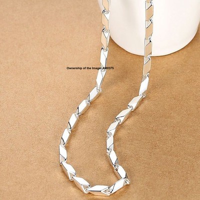 Reines 999 Feinsilber Damen Herren Halskette Drachenenden 3,5 mm Gliederkette 21,6 Zoll