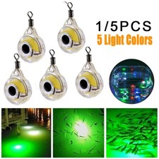 1/5Pcs Attracting Fishing Light Deep Drop Underwater Round Shape LED Flashing