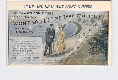 PPC Postcard Greetings Music Words Won You Let Me Take You Home?