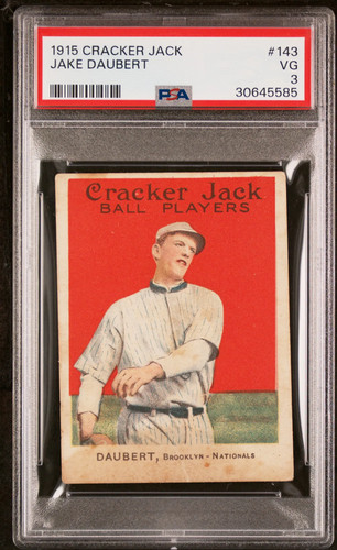 Jake Daubert #143 1915 Cracker Jack card