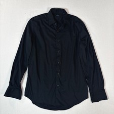 Daniel Hechter Paris Black Long Sleeve Button Up Dress Shirt Mens Size Medium