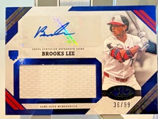 2025 Topps Tier One Brooks Lee Auto Jumbo Relic RPA Blue 36/99