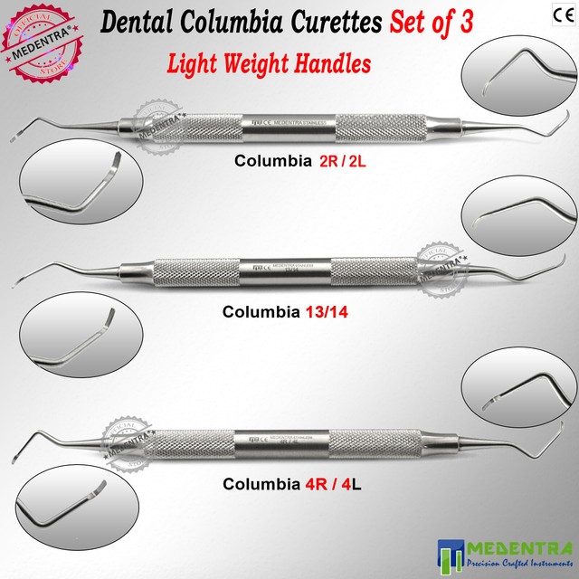 Universal Scaler 13/14 Columbia University Curette Columbia Curette 13/14 Hollow Handle Dental Curette Kit - Foto 13