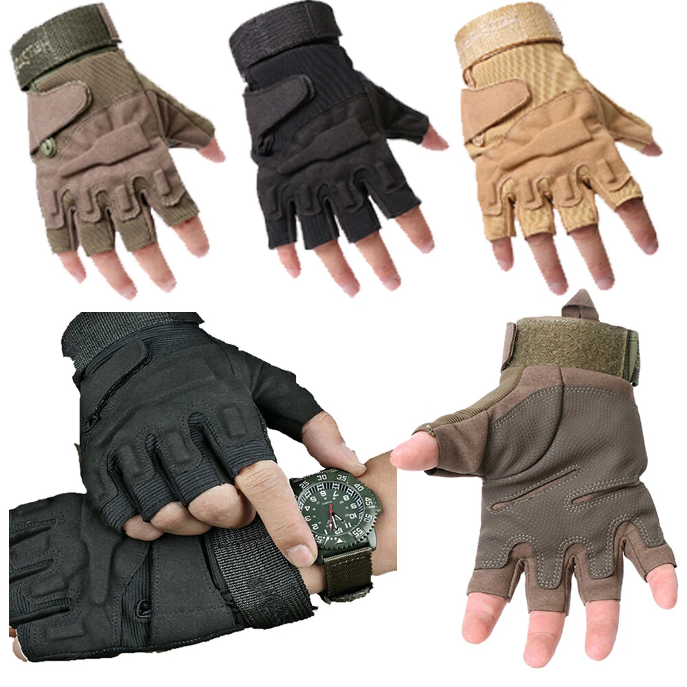 Men's Tactical Gloves Half Fingers Military Motorcycle Hunting Shooting Gloves