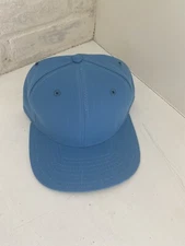VINTAGE New Era Hat Cap Snap Back Pro Model Blue Plain No Logo USA