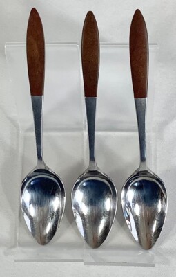 EPIC ETERNA CANOE MUFFIN 3 Tea Spoons 6.25'' Server Forged Stainless Japan MCM
