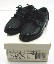 AFTER SIX "MODERN TIMES" BLACK PATENT LEATHER TUXEDO DRESS SHOES YOUTH SIZE: 9M