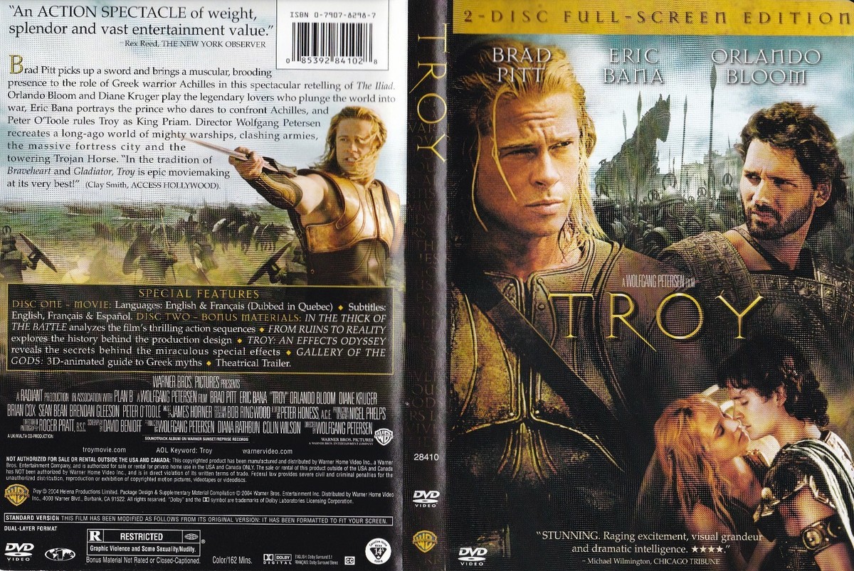 Troy (Fullscreen DVD, 2005, 2-Disc Set) Orlando Bloom, Brad Pitt