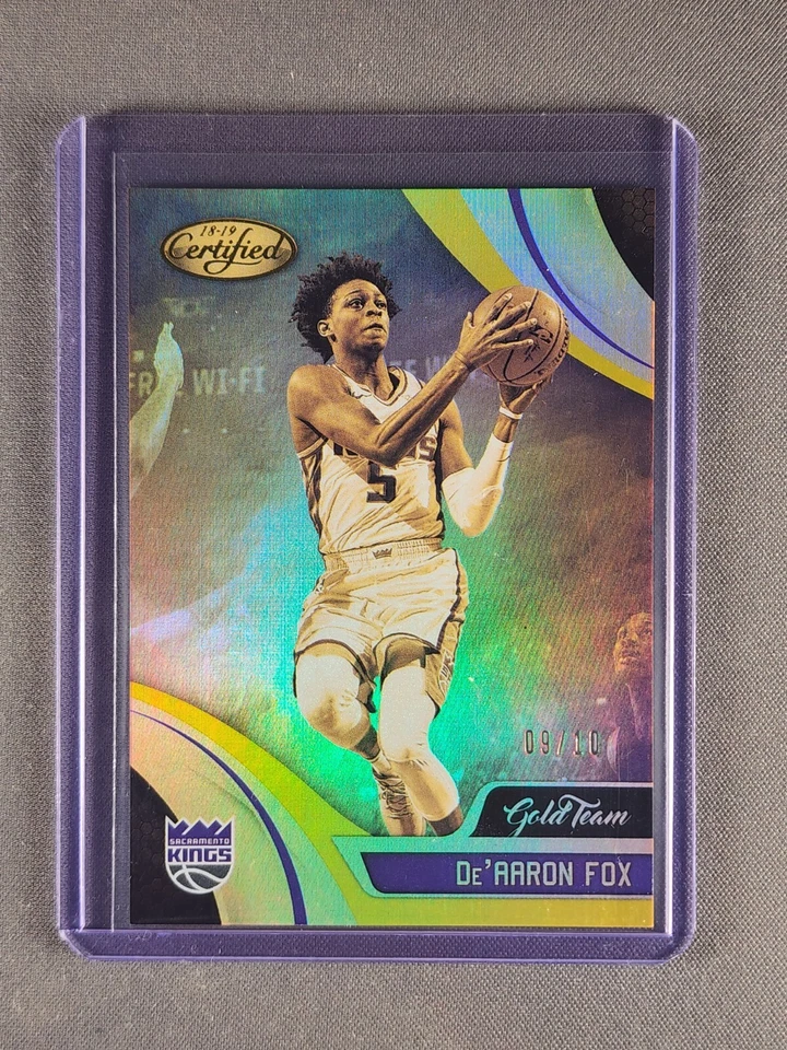 2018-19 Panini Certified Gold Team #GT-5 De'Aaron Fox /10 Sacramento Kings - Image 3 of 4