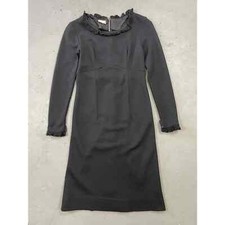 Vintage 60s Black Romantic Goth LS Mini Dress