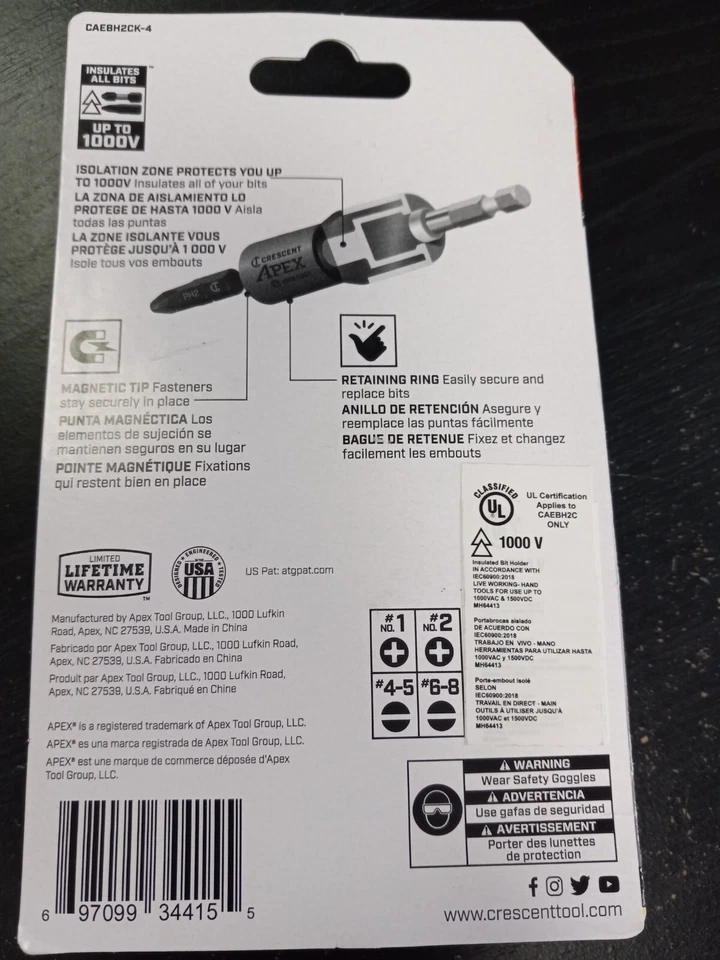 Crescent Apex Ceiling Fan & Light Installation Kit w/Bit Holder 11pc. - Image 2 of 2