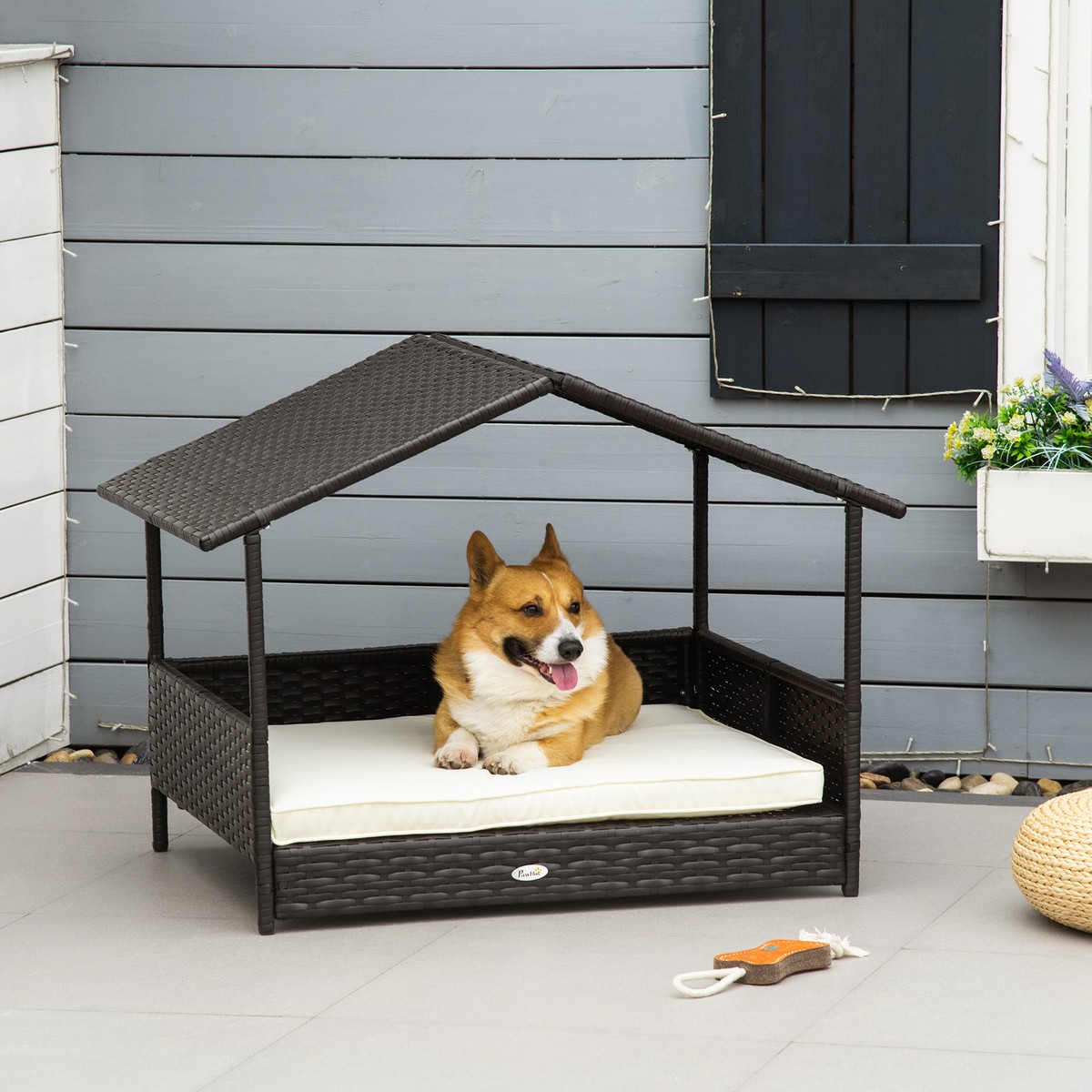 Outdoor Wicker Dog Bed
