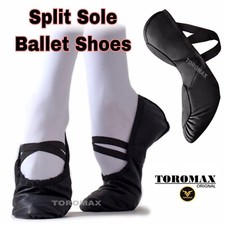 Ballet Shoes Girls, SPLIT SOLE Dance Shoes Black Leather Ballerina Shoes Kids