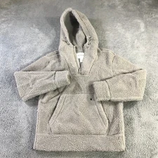 The Arrivals Jacket Womens Small  Gray Sherpa Fleece Quarter Zip Jacket Unisex