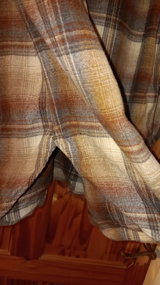 Camisa DE COLECCIÓN Pendleton Lana Virgen OCCIDENTAL Cuadros Perla Snap EE. UU. 50" XL Foto 4 de 4