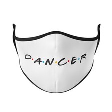 New White FRIENDS THEMED DANCER MASK Face Cover Protection Adult S/M adjust