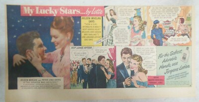 Jergens Lotion Ad: Movie Star Arleen Whelan from 1940's Size: 7.5 x 15 inch