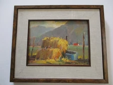 ROY MORRISEY OIL PAINTING SMALL GEM AMERICAN FARM IMPRESSIONIST LANDSCAPE LISTED