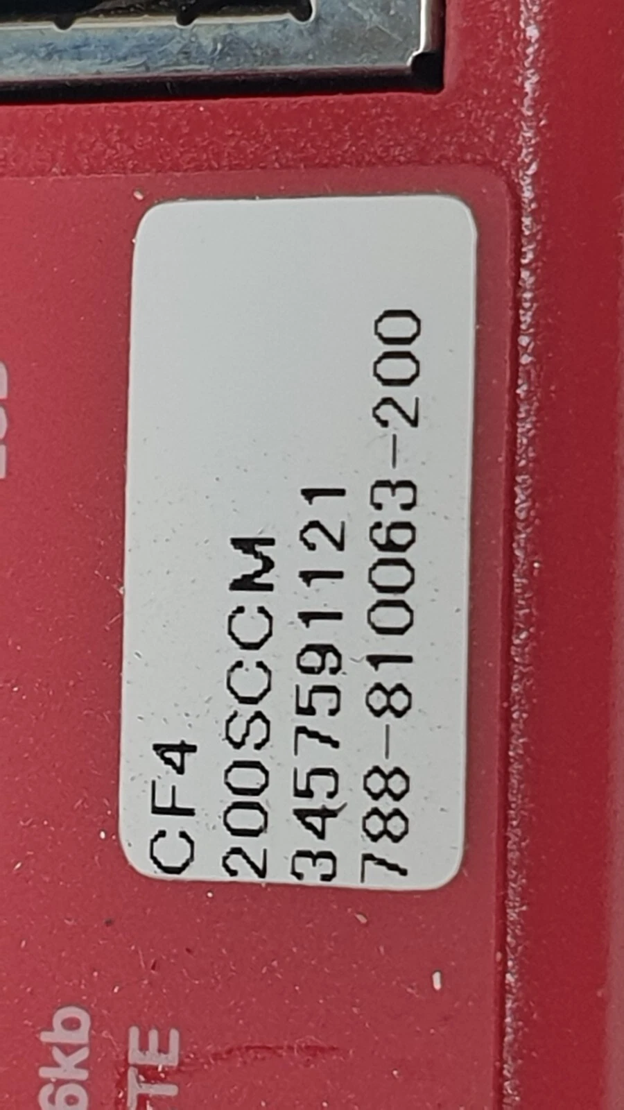 Close-up of the Lam Research tag with part number 788-810063-200