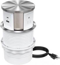 Kungfukin Pop Up Outlet, Automatic Pop Up Power Outlet with 3 AC Plug  1 USB A