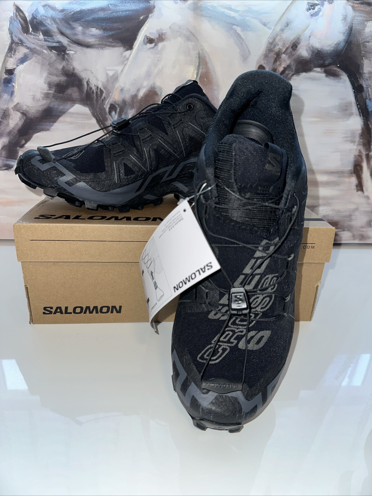 Salomon Speedcross 6 Uomo 10 Nero Nero Fantasma Atletica Escursionismo Speedlace Nuovo con scatola