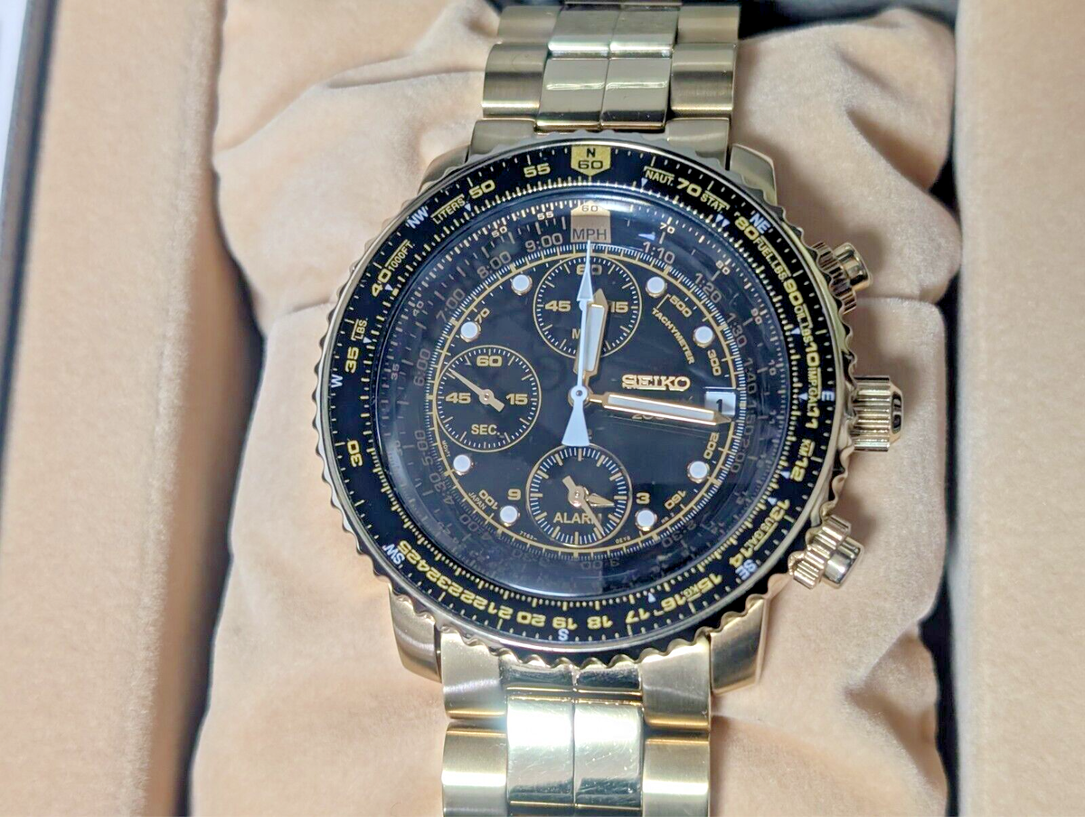 NMint SEIKO SNA414 SNA414P1 Flightmaster Pilot Watch Chrono NMint SEIKO SNA414 SNA414P1 Flightmaster Pilot Watch Chrono
