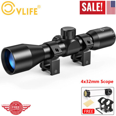 4X32 Compact Rifle Scope Crosshair Optical Gun Scope For Hunting Shooting +Mount