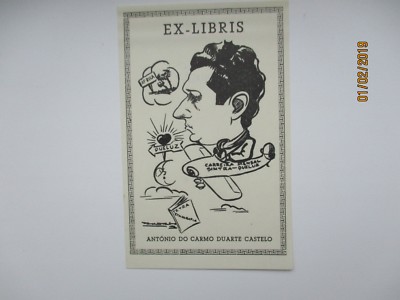 BOOKMARK EXLIBRIS ANTONIO DO CARMO DUARTE CASTELO , AIRPLANE PORTUGAL ,0
