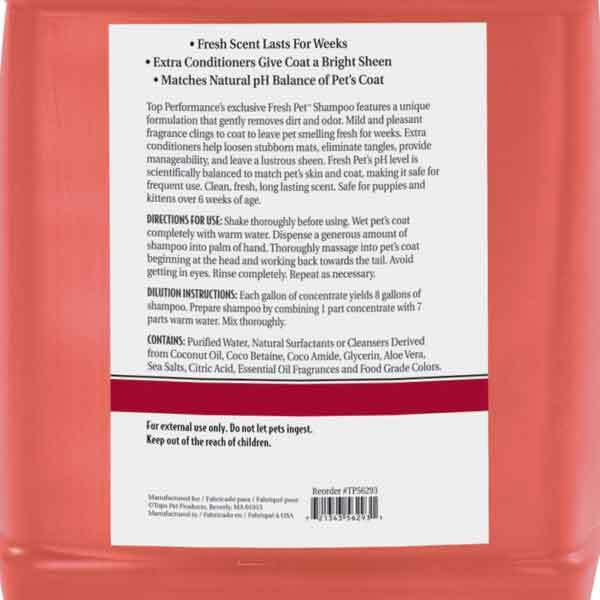 Fresh Scent Pet Shampoo Concentrate Gallon Dog and Cat Professional Grooming 