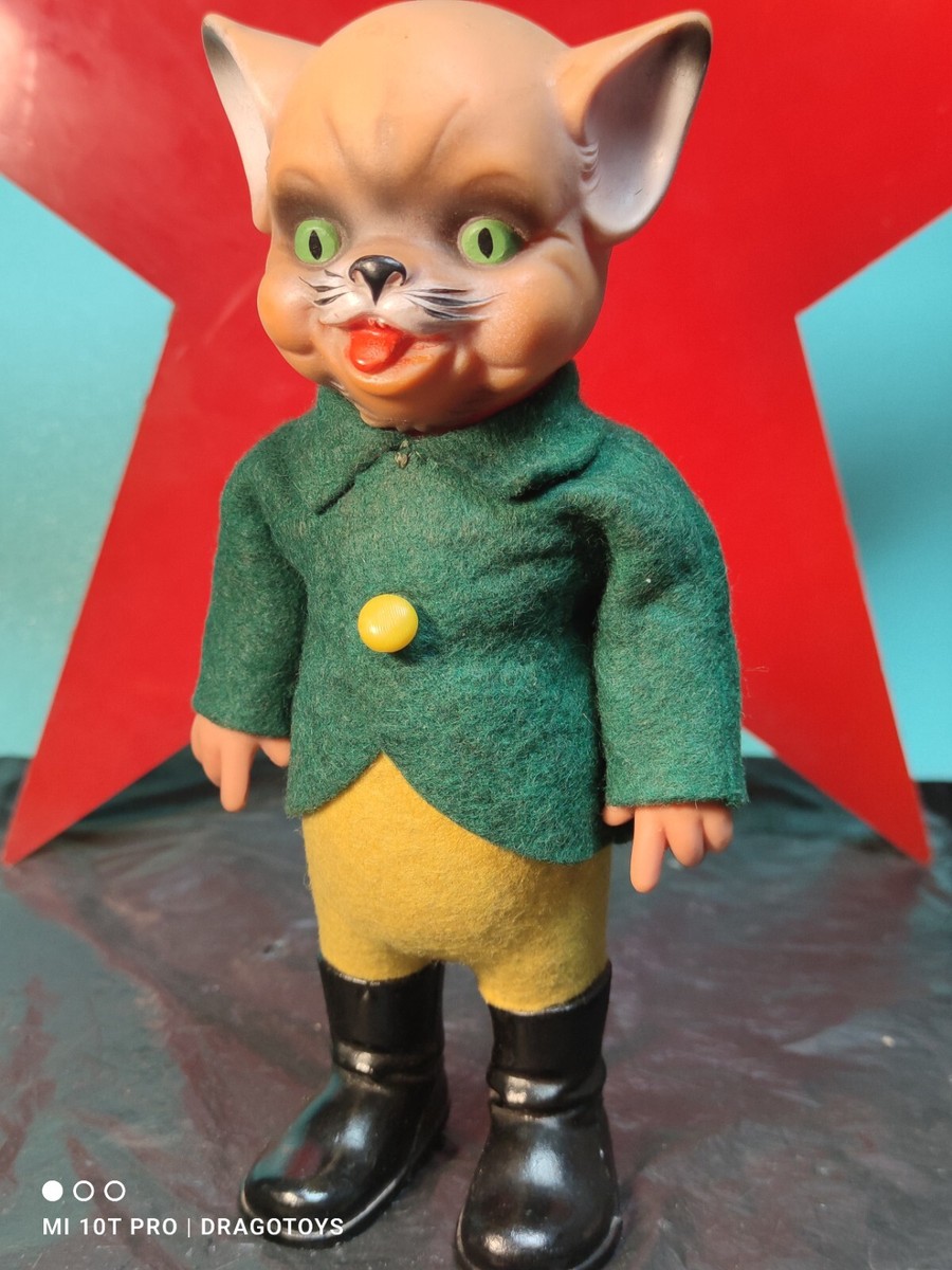 VINTAGE MONSTER CAT WIND UP TOY DOLL MOVING LEGS HEAD SOVIET ERA
