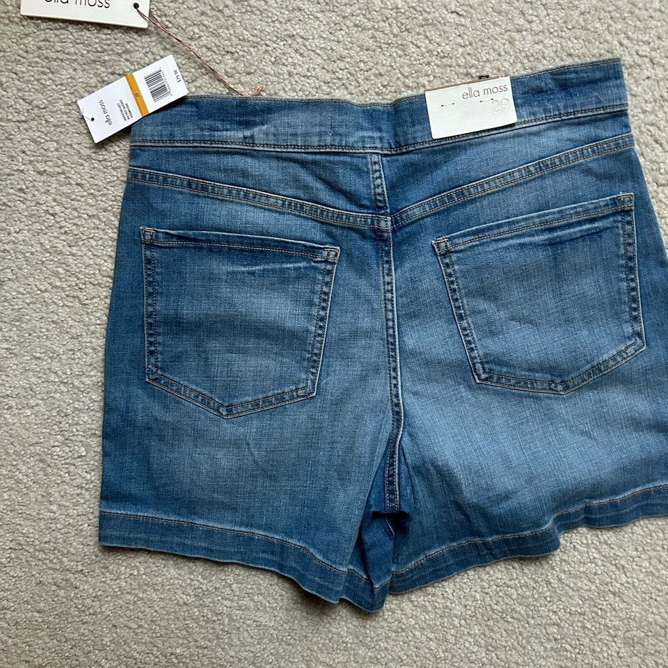 NWT Ella Moss Retro Shorts Denim Exposed Front Zip High Rise Sz 29 Primrose - Image 4 of 4