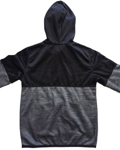 Reebok Black & Grey Hoodie w/Front Pockets Boy Size M/8 - Picture 2 of 3