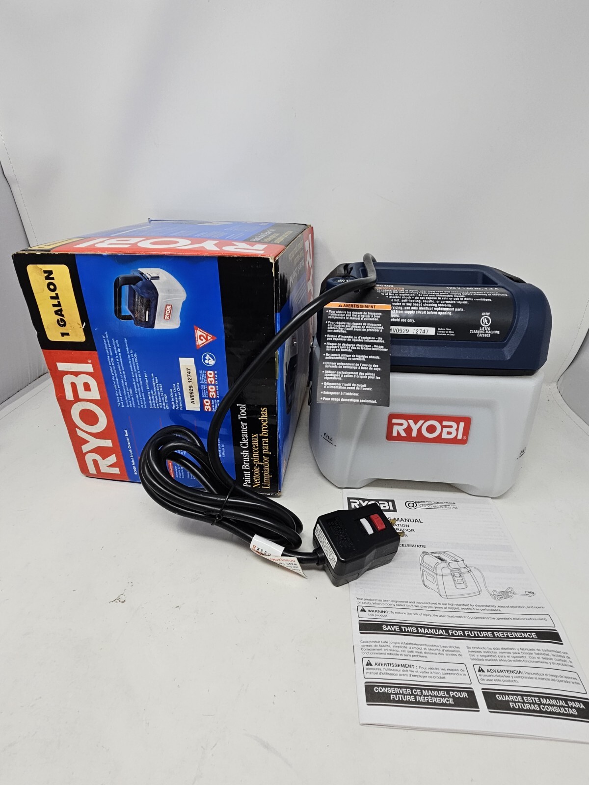 BC400 Ryobi Paint Brush Cleaner Tool 1 Gallon 120V New Open Box