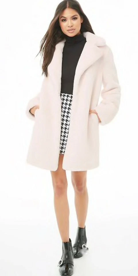 Abrigo Forever 21 Piel Sintética Rosa Rubor Grande L ¡NUEVO! Foto 2 de 4