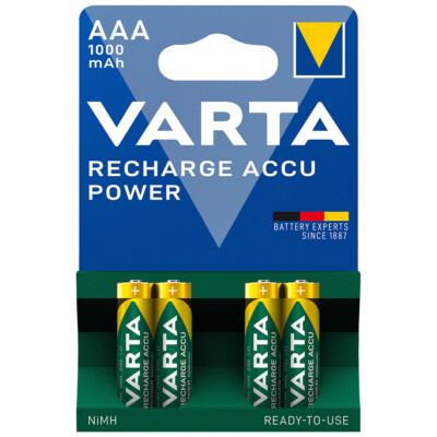 kQ Varta Akku Micro AAA Ready2Use HR03 NiMH 1000 mAh 05703 4er Blister