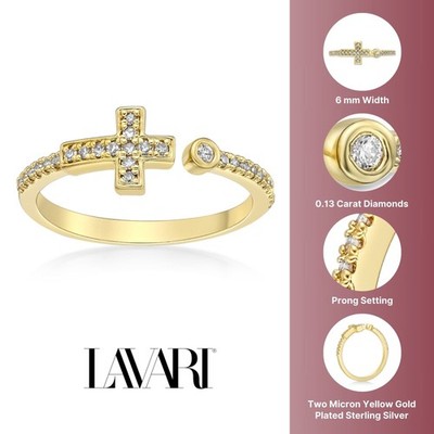 Damenring 925 Sterling Gelbgold Diamant - Größe 8