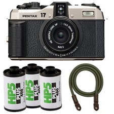 Pentax 17 Dark Silver 35mm Film Camera W Extra Accessories Bundle 18928-rim Pentax 17 Dark Silver 35mm Film Camera W Extra Accessories Bundle 18928-rim