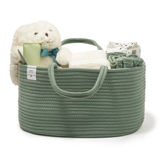 Diaper Caddy Organizer - Large, Lily Pad - Portable Rope Handles For Car Orga...