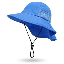 Baby Sun Protection Hat for Infant Toddlers Boys Girls UPF 50 3-24 Months Blue