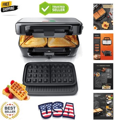 Sandwich Maker 3 In 1 Waffle Maker With Removable Plates,1200W Grilled Cheese...