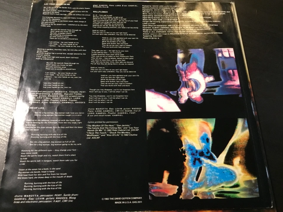 Peter Gabriel Security 1982 Geffen Promo Quiex II Audiophile Prog LP Genesis EX - Image 4 of 4