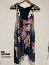 Ted Baker Floral Watercolor Racerback Top - Size 2 (UK 10)